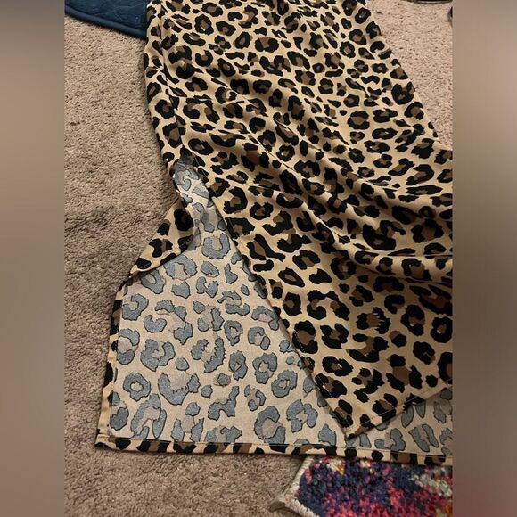 Tobi UNDERCOVER LEOPARD PRINT SHIFT MINI DRESS - TAN MULTI xs - Picture 6 of 8